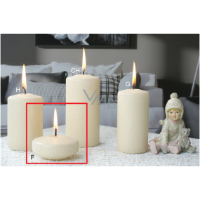 Lima Ice pastel svíčka creme plovoucí čočka 70 x 30 mm 1 kus