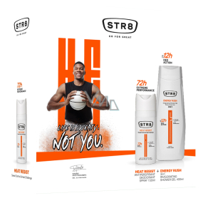 Str8 Energy Rush antiperspirant deodorant sprej pro muže 150 ml + sprchový gel 400 ml, kosmetická sada