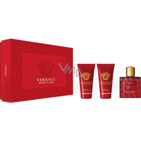 Versace Eros Flame parfémovaná voda pro muže 50 ml + sprchový gel 50 ml + balzám po holení 50 ml, dárková sada