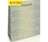 Nekupto Dárková papírová taška hologram 32 x 26 x 13 cm Stříbrná 123 02 THL