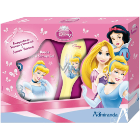 Disney Princess 2v1 šampon a sprchový gel pro děti 300 ml + kartáč, kosmetická sada