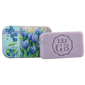 Bohemia Gifts Modré květy - Levandule ručně vyráběné toaletní mýdlo s glycerinem v plechové krabičce 80 g