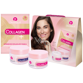 Dermacol Collagen+ Rejuvenating SPF10 intenzivní omlazující denní krém 50 ml + Collagen+ Rejuvenating noční krém 50 ml + Collagen+ Intensive Rejuvenating pleťová maska 2 x 8 g, kosmetická sada