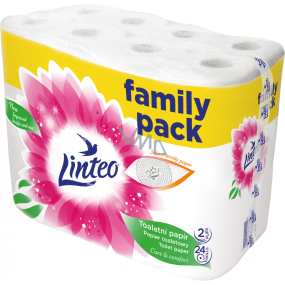 Linteo Care & Comfort toaletní papír bílý 158 útržků 2 vrstvý a 19 m, 24 rolí