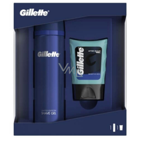 Gillette Sensitive Skin gel na holení 200 ml + balzám po holení 75 ml kosmetická sada pro muže