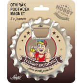 Nekupto Hobby 3v1 otvírák, podtácek, magnet Vášnivý sportovec 10 cm