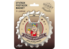 Nekupto Hobby 3v1 otvírák, podtácek, magnet Vášnivý sportovec 10 cm