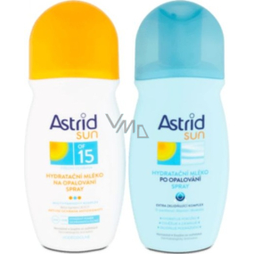 Astrid Sun OF15 hydratační mléko na opalování spray 200 ml + Sun Hydratační mléko po opalování sprej 200 ml, duopack