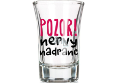 Nekupto Smích skleněný dárkový panák Pozor nervy na dranc 0,04 l