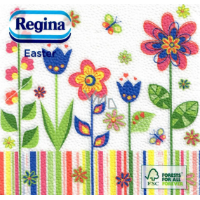 Regina Papírové ubrousky 1 vrstvé 33 x 33 cm 20 kusů Velikonočví Barevné květiny