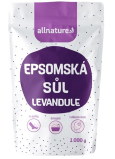 Allnature Epsomská sůl Hořčík, Síran a Levandule do koupele uvolňuje svaly, odbourává stres, detoxikuje organismus 1000 g