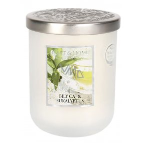 Heart & Home Bílý čaj & Eukalyptus Sojová vonná svíčka velká hoří až 70 hodin 310 g