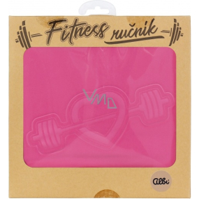 Albi Fitness ručník Srdce růžový 90 x 50 cm