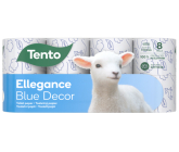 Tento Ellegance Blue Decor jemný toaletní papír 156 útržků 3 vrstvý 8 kusů