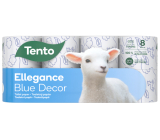 Tento Ellegance Blue Decor jemný toaletní papír 156 útržků 3 vrstvý 8 kusů