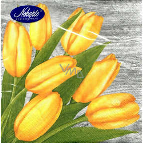 Nekupto Papírové ubrousky 3 vrstvé 33 x 33 cm 20 kusů Velikonoční Žluté tulipány