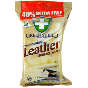 Green Shield 4v1 Kůže a koženka vlhčené čistící ubrousky 70 kusů