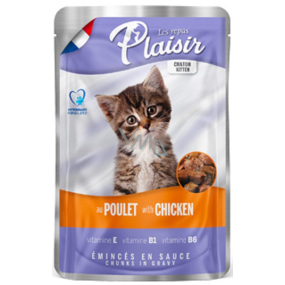 Plaisir Kitten kuřecí v omáčce kompletní krmivo pro mladé kočky kapsička 100 g