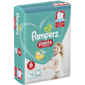 Pampers Pants velikost 6, 15+ kg plenkové kalhotky 38 kusů
