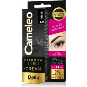 Delia Cosmetics Cameleo Krémová profesionální barva na obočí, bez amoniaku 1.0 Black - Černá 15 ml