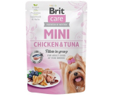 Brit Care Mini Chicken & Tuna Fillets In Gravy kompletní superprémiové krmivo pro dospělé psy mini plemen kapsička 85 g