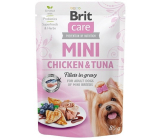 Brit Care Mini Chicken & Tuna Fillets In Gravy kompletní superprémiové krmivo pro dospělé psy mini plemen kapsička 85 g