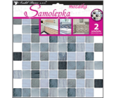 Samolepka na zeď mozaika plastická, imitace obkladů, šedá 2 archy 25,5 x 25,5 cm