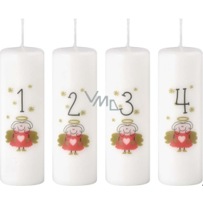 Emocio Adventní svíčka válec s čísly barevný potisk 40 x 120 mm 4 kusy