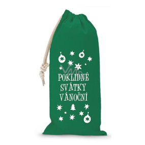 Nekupto Látkový vánoční pytlík Poklidné svátky vánoční zelený 150 x 300 mm