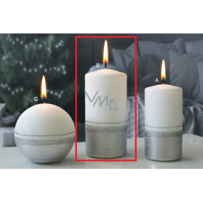 Lima Aroma linie svíčka stříbrná válec 60 x 120 mm