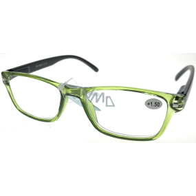 Berkeley Čtecí dioptrické brýle +1,5 plast průhledné zelené, černé stranice 1 kus MC2166