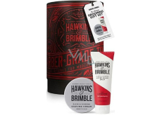 Hawkins & Brimble krém na holení 100 ml + balzám po holení 125 ml + plechový box, kosmetická sada pro muže