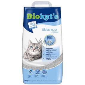 Biokats Bianco Classic Stelivo pro kočky silně hrudkující podestýlka bílé barvy 10 kg