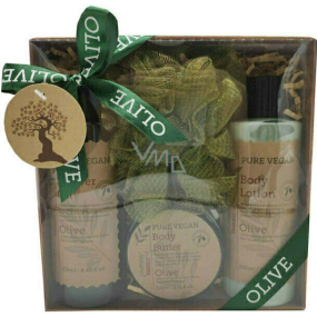 Salsa Collection Natural Oliva sprchový a koupelový gel 250 ml + tělové mléko 250 ml + tělové máslo 110 ml + mycí houba ze síťoviny, kosmetická sada