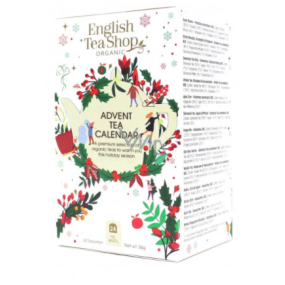English Tea Shop Bio Adventní kalendář bílý 24 kusů bioodbouratelných pyramidek čaje, 13 příchutí, 36 g, dárková sada