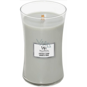 WoodWick Lavender & Cedar - Levandule a Cedr vonná svíčka s dřevěným knotem a víčkem sklo velká 609 g