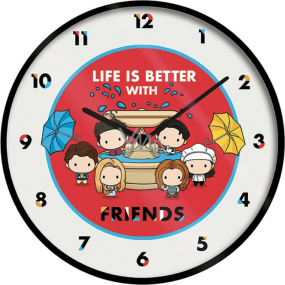 Epee Merch Friends Přátelé Nástěnné hodiny Chibi 24,5 x 24,5 cm