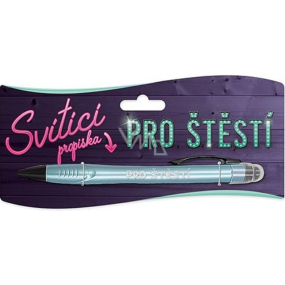 Nekupto Svítící propiska s potiskem Pro štěstí, ovládač dotykových nástrojů 15 cm