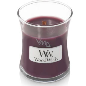 WoodWick Dark Poppy - Vlčí mák vonná svíčka s dřevěným knotem a víčkem sklo malá 85 g