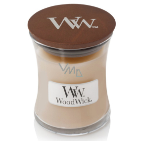 WoodWick White Honey - Bílý med vonná svíčka s dřevěným knotem a víčkem sklo malá 85 g