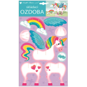 Ozdoba papírová skládací jednorožec 21 x 36,5 cm