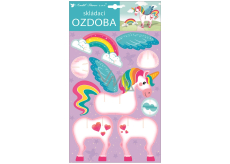 Ozdoba papírová skládací jednorožec 21 x 36,5 cm