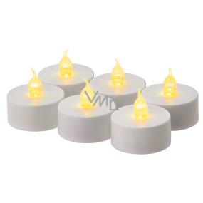 Emos Svíčky LED svítící jantarové, 3,8 cm, 6 kusů bílé