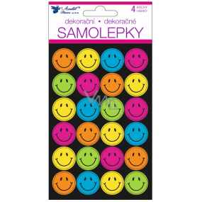 Samolepky neonové Smajlíci 15 x 10 cm 4 archy