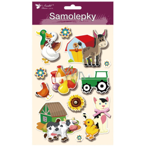 Samolepky farma 3D Oslík 13 x 23 cm