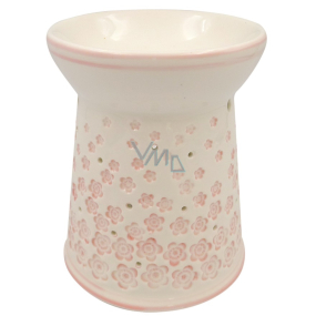 Aromalampa porcelánová s růžovými kytičkami 13,5 cm
