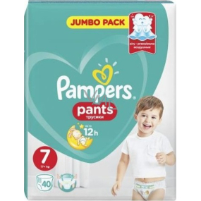 Pampers Pants velikost 7, 17+ kg plenkové kalhotky 40 kusů