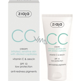 Ziaja CC krém SPF10 podrážděná, citlivá pleť s rozšířenými žilkami 50 ml