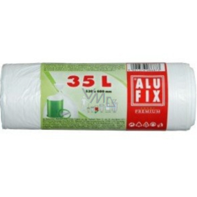 Alufix Sáčky do odpadkového koše zatahovací bílé, 10µ, 35 litrů, 53 x 60 cm, 30 kusů