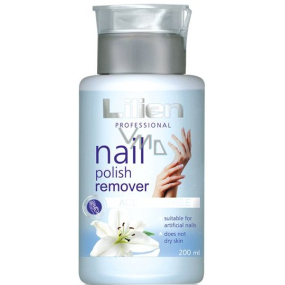 Lilien Bezacetonový odlakovač na nehty s vůní lilie s pumpičkou modrý 200 ml